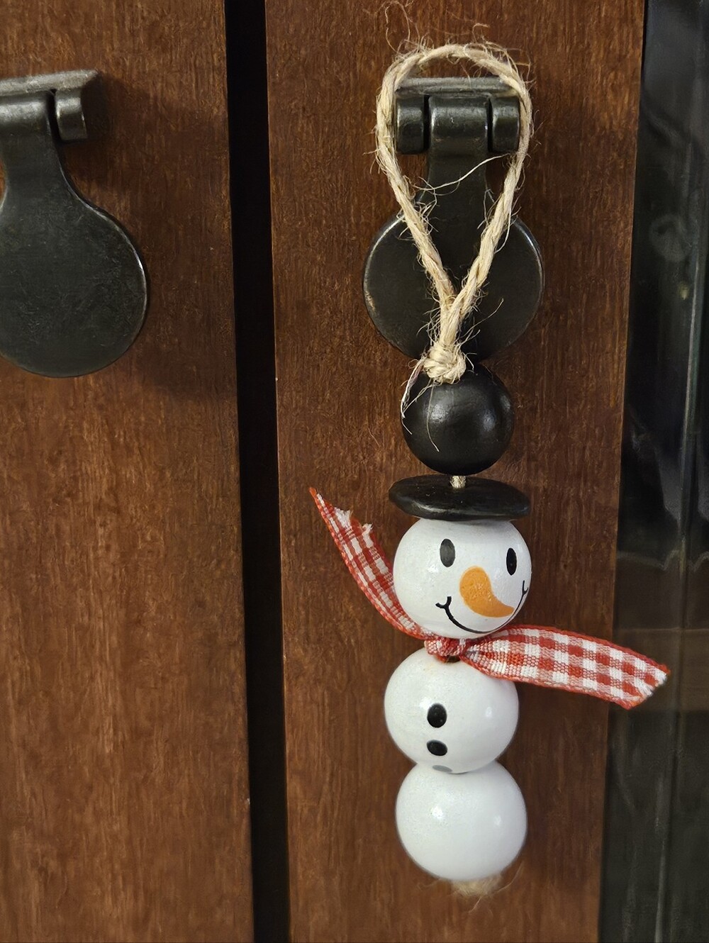 Handmade Wooden Snowman Christmas Ornament